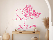 Load image into Gallery viewer, Just Breath Wall Decal Beauty Salon Gifts Wall Decor Lashes Stickers SPA Women Make up Unique Gift 1217RS
