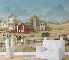 Load image into Gallery viewer, Farm Animals Wallpaper Tractor Farm Animal Peel and Stick Goat Sheep Pig Animals room Farm Wallpaper Nursery wall decor Mural 1218RS