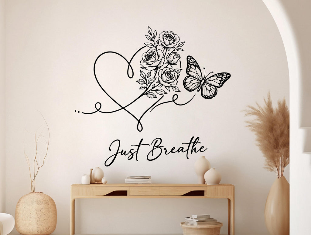 Just Breath Wall Decal Beauty Salon Gifts Wall Decor Lashes Stickers SPA Women Make up Unique Gift 1217RS