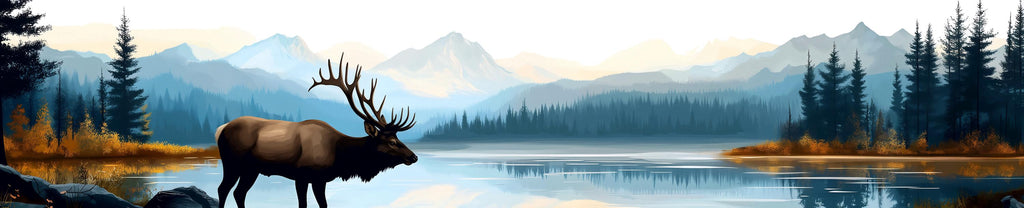 Mountain Elk RV Decal, Camper Mountain Lake Vinyl Graphic, Travel Trailer Decal, Motorhome Side Wrap, Nature RV Sticker cv006