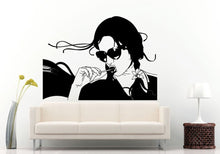 Load image into Gallery viewer, Woman Girl Chick Female With A Lolly Pop Candy In Her Mouth With Sun Glasses Shades On Wall Decal Vinyl Sticker Mural Room Decor L1210
