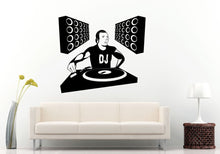 Load image into Gallery viewer, Night Club Music Festival Dj Booth Stage Turn Tables Dace Party Big Loud Speakers Wall Decal Vinyl Sticker Mural Room Decor L1195