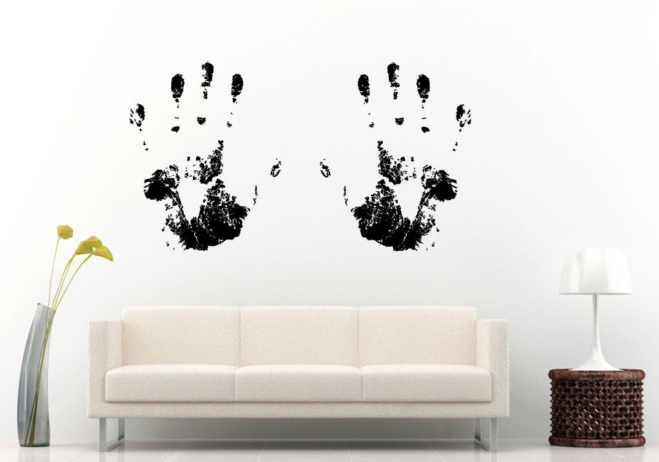 Two Hand Palms Prints Marks Wall Decal (20x35) L1207