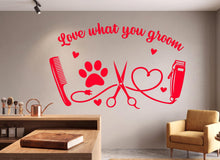 Load image into Gallery viewer, Grooming Salon Dog Wall Decor, Dog Wall Decals, Dog Wall Art, Dog Lover Stickers Pets Bedroom Wall Vinyl Nursery Wall Decals Art 1224RS