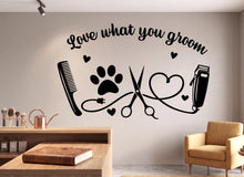 Load image into Gallery viewer, Grooming Salon Dog Wall Decor, Dog Wall Decals, Dog Wall Art, Dog Lover Stickers Pets Bedroom Wall Vinyl Nursery Wall Decals Art 1224RS