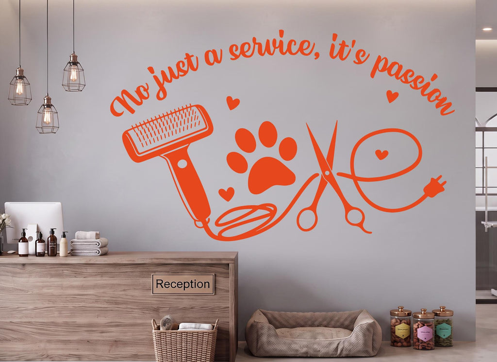Grooming Salon Dog Wall Decor, Dog Wall Decals, Dog Wall Art, Dog Lover Stickers Pets Bedroom Wall Vinyl Nursery Wall Decals Art 1226RS