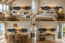 Load image into Gallery viewer, Coastal Sunset Wall Mural, Beach Bedroom Wallpaper, Airbnb Beach Decor, Ocean Peel and Stick Wallpaper, Seagull Wall Mural, Beach House