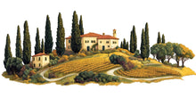 Load image into Gallery viewer, Tuscany Wall Decal for Airbnb, Boutique Hotel Wall Decor, Italian Villa Landscape, Mediterranean Guest Room Decor, Vineyard Wall Art