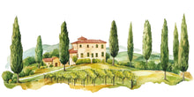 Load image into Gallery viewer, Tuscany Wall Decal, Airbnb Dining Room Decor, Boutique Hotel Wall Art, Italian Villa Vineyard Decor, Mediterranean Wall Decal, Tuscan Decor