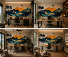 Load image into Gallery viewer, Mountain Office Wall Decal, Digital Nomad Travel Landscape Wall Art