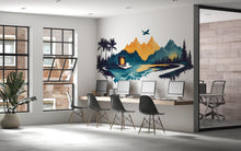 Load image into Gallery viewer, Mountain Office Wall Decal, Digital Nomad Travel Landscape Wall Art