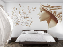 Load image into Gallery viewer, Woman Face Wall Decal, Botanical Beauty Wall Art for Med Spa &amp; Aesthetic Clinic