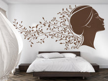 Load image into Gallery viewer, Woman Face Wall Decal, Botanical Beauty Wall Art for Med Spa Reception