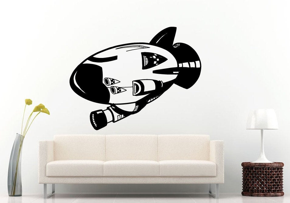 Star Space Ship Spaceship Fighter Galaxy Rocket Wall Decal Vinyl Sticker Mural Room Decor L1216