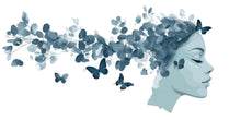 Load image into Gallery viewer, Woman Face Wall Decal, Eucalyptus &amp; Butterfly Wall Art for Med Spa Reception