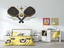 Load image into Gallery viewer, Pickleball Wall Decal, Paddle &amp; Ball Wall Art for Pickleball Club or Sports Facility