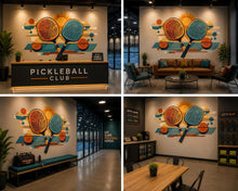 Load image into Gallery viewer, Pickleball Wall Decal, Retro Paddle Wall Art for Pickleball Club &amp; Court