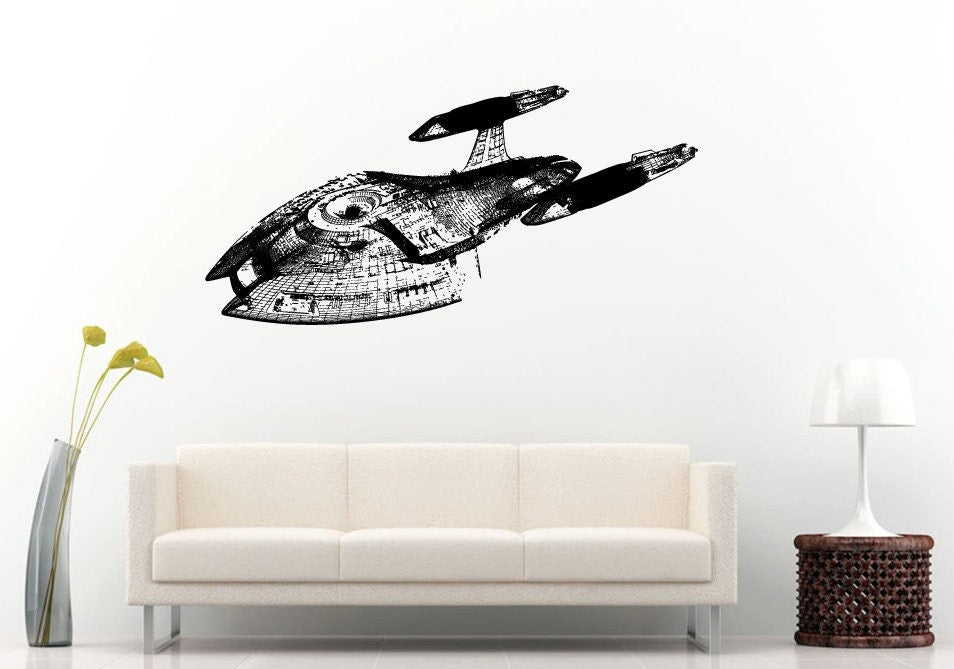 Star Space Craft Ship Spaceship Fighter Galaxy Rocket Satellite Nasa Shuttle Take Off Wall Decal Vinyl Sticker Mural Room Decor L1225