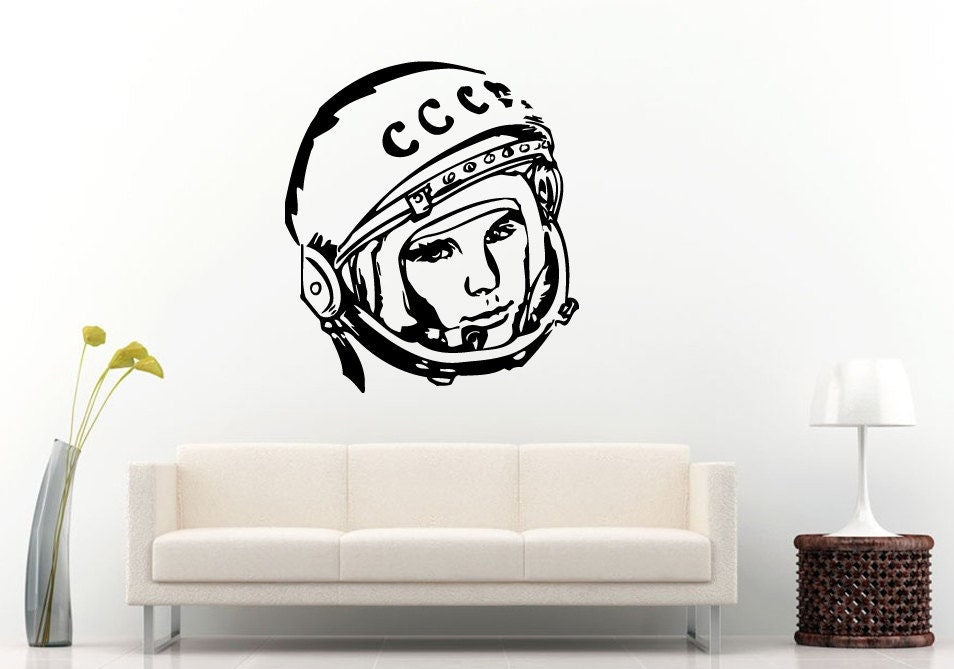 Ussr Russian Famous Astronaut Moon Man Space Man Wall Decal Vinyl Sticker Mural Room Decor L1230
