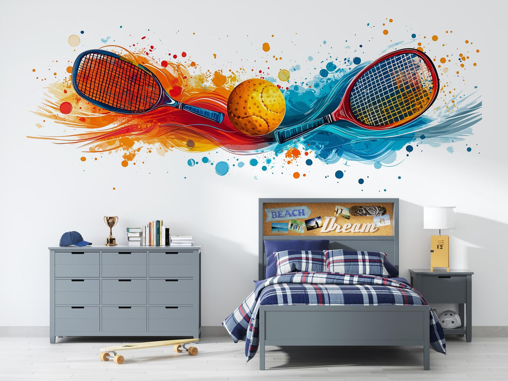 Pickleball Wall Decal, Colorful Paddle Wall Art for Pickleball Club & Training Facility