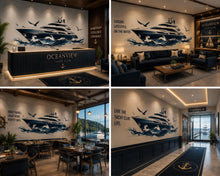 Load image into Gallery viewer, Yacht Wall Decal, Luxury Boat Wall Art for Yacht Club, Marina &amp; Nautical Business Decor