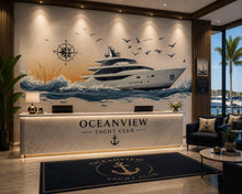 Load image into Gallery viewer, Yacht Wall Decal, Luxury Yacht Club Wall Art, Marina Decor, Nautical Boat Wall Decal