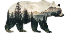Load image into Gallery viewer, Bear Forest Wall Decal, Mountain Bear Wall Sticker, Rustic Cabin Wall Decor, Woodland Wall Art, Airbnb Lodge Decor, Nature Vinyl Decal
