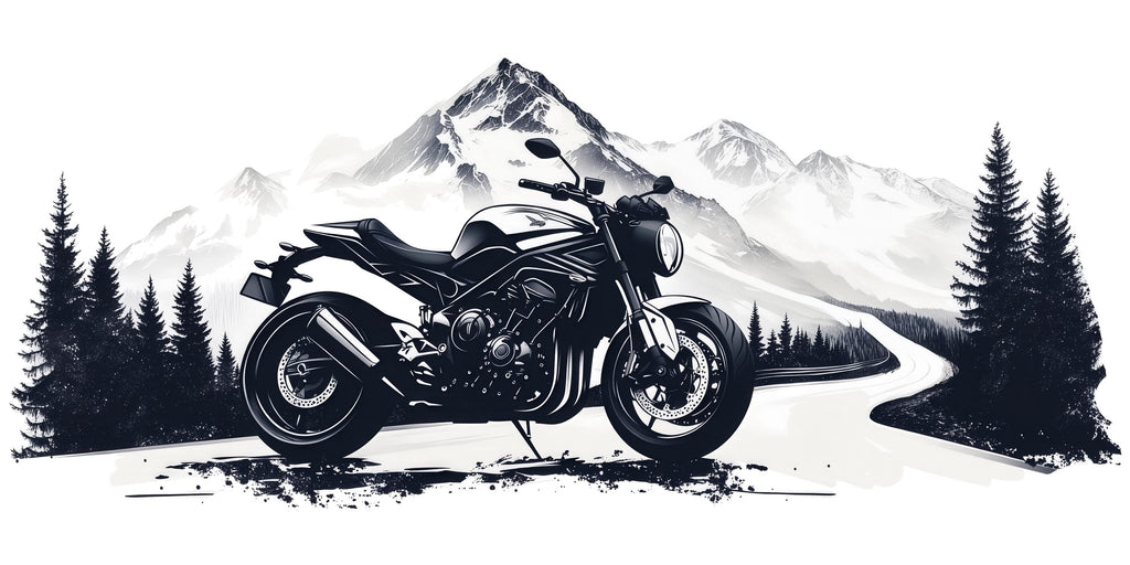 Motorcycle Wall Decal, Motorcycle Dealership Decor, Bike Showroom Wall Art, Mountain Road Mural, Biker Garage Wall Decal