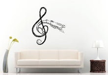 Load image into Gallery viewer, Music Treble Clef Painted Notes Melody Wall Decal Vinyl Sticker Mural Room Decor L1233