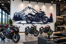 Load image into Gallery viewer, Sport Motorcycle Wall Decal, Motorcycle Dealership Decor, Mountain Bike Wall Art, Showroom Wall Graphic, Racing Motorcycle Decor