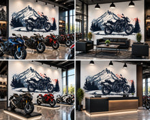Load image into Gallery viewer, Sport Motorcycle Wall Decal, Motorcycle Dealership Decor, Mountain Bike Wall Art, Showroom Wall Graphic, Racing Motorcycle Decor