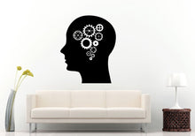 Load image into Gallery viewer, Mechanical Brain Activity Human Thinking Head Enigma Wall Decal Vinyl Sticker Mural Room Decor L1240