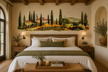 Load image into Gallery viewer, Tuscany Wall Decal, Airbnb Bedroom Decor, Boutique Hotel Wall Art, Italian Villa Landscape, Tuscan Vineyard Decor, Mediterranean Wall Decal
