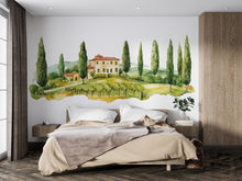 Load image into Gallery viewer, Tuscany Wall Decal, Airbnb Dining Room Decor, Boutique Hotel Wall Art, Italian Villa Vineyard Decor, Mediterranean Wall Decal, Tuscan Decor