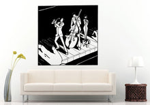 Load image into Gallery viewer, Jazz Blues Band People On Piano Hands Playing Wall Decal Vinyl Sticker Mural Room Decor L1247