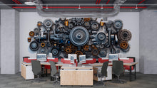 Load image into Gallery viewer, Auto Mechanic Wall Decal, Car Parts Wall Art, Auto Repair Shop Decor, Garage Gear Wall Decal, Automotive Service Center Decor