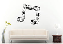 Load image into Gallery viewer, Music Note Melody Made From Guitar Saxophone Flute Drums Orchestra Wall Decal Vinyl Sticker Mural Room Decor L1244