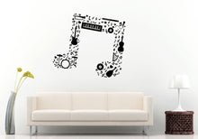 Load image into Gallery viewer, Music Note Melody Made From Guitar Saxophone Flute Drums Orchestra Wall Decal Vinyl Sticker Mural Room Decor L1244