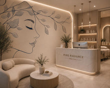 Load image into Gallery viewer, Female Face Wall Decal, Botanical Line Art for Med Spa &amp; Beauty Salon