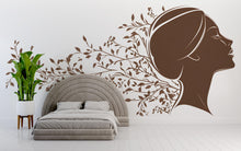 Load image into Gallery viewer, Woman Face Wall Decal, Botanical Beauty Wall Art for Med Spa Reception