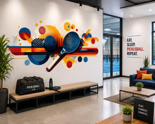 Load image into Gallery viewer, Pickleball Wall Decal, Colorful Paddle Wall Art for Pickleball Club &amp; Court