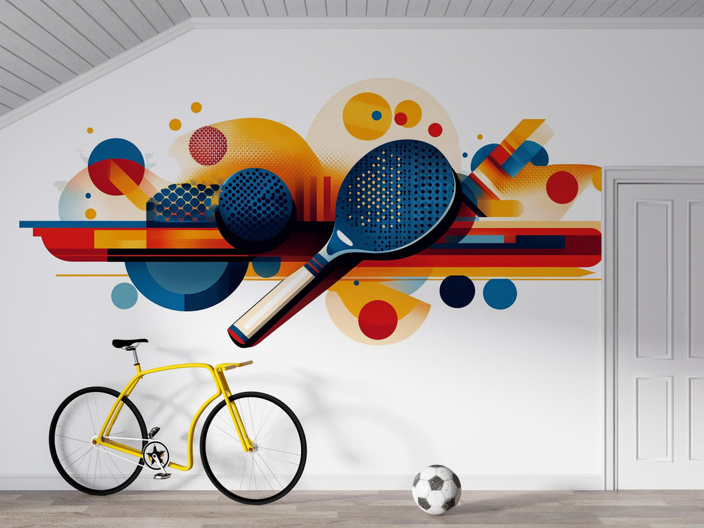 Pickleball Wall Decal, Colorful Paddle Wall Art for Pickleball Club & Court