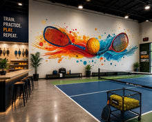 Load image into Gallery viewer, Pickleball Wall Decal, Colorful Paddle Wall Art for Pickleball Club &amp; Training Facility