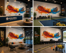 Load image into Gallery viewer, Pickleball Wall Decal, Colorful Paddle Wall Art for Pickleball Club &amp; Training Facility