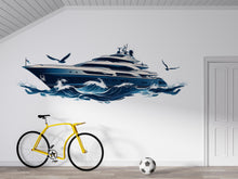 Load image into Gallery viewer, Yacht Wall Decal, Luxury Boat Wall Art for Yacht Club, Marina &amp; Nautical Business Decor