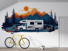 Load image into Gallery viewer, RV Wall Decal, Motorhome Dealership Wall Art, Camper Mountain Decor, RV Showroom Mural, Camping Adventure Wall Decal