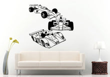 Load image into Gallery viewer, Three Formula One F1 Speed Racing Super Cars Wall Decal Vinyl Sticker Mural Room Decor L1270