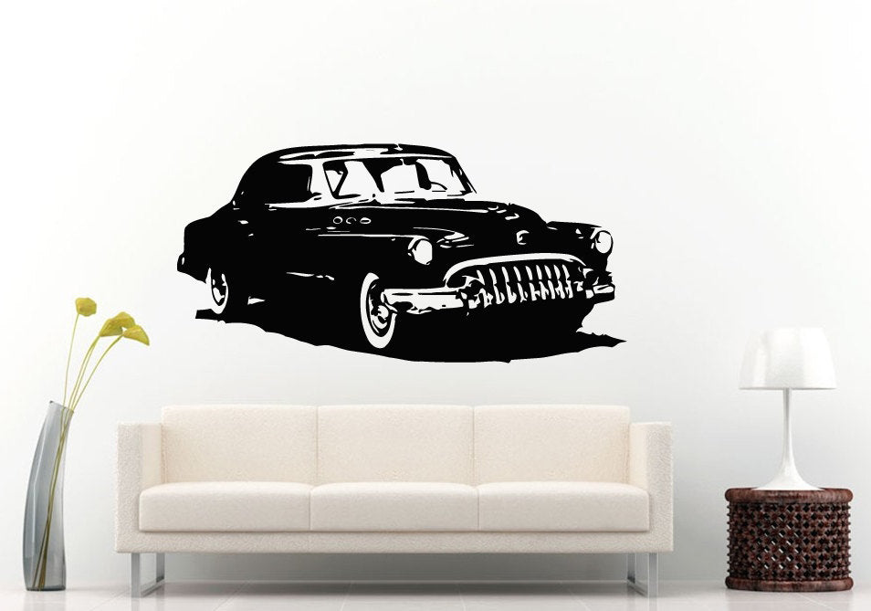 American Muscle Car Hot Rod Classical Vintage Old School Antique Vehicle Wall Decal Vinyl Sticker Mural Room Decor L1275