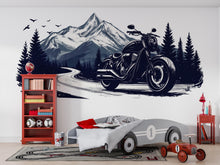 Load image into Gallery viewer, Motorcycle Wall Decal, Harley Style Dealership Decor, Cruiser Bike Wall Art, Motorcycle Showroom Decor, Mountain Road Decal