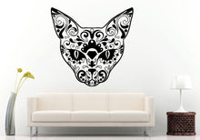 Load image into Gallery viewer, Sugar Skull Design Animal Cat Head Halloween Wall Decal Vinyl Sticker Mural Room Decor L1285